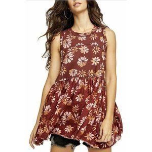 NWT Free People Madison Printed Tunic Tank Tunic Multi Combo SZ-Medium